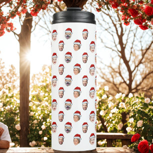 Bouteilles Isothermes Chapeau de Père Noël personnalisé avec le visage d
