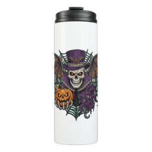 Bouteilles Isothermes Chapeau Haut de Forme de Crâne de Halloween Chauve