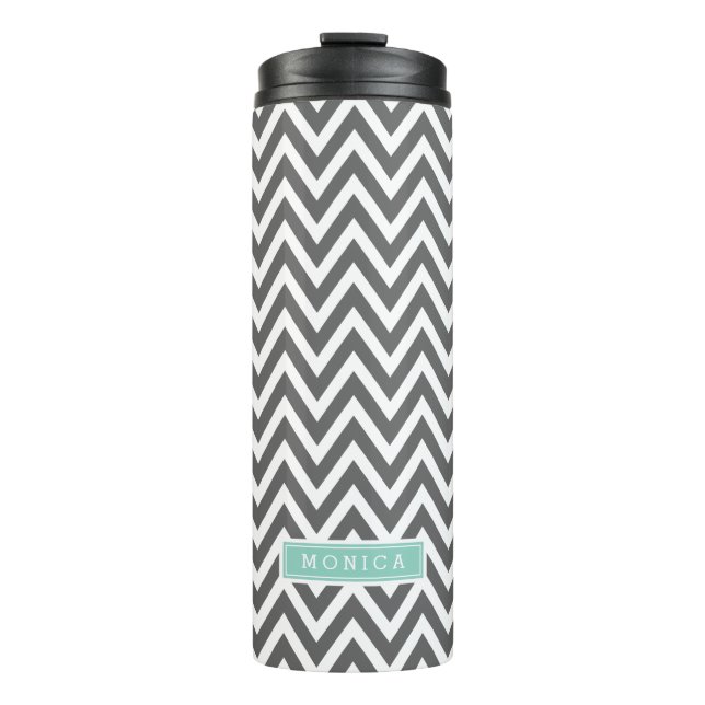 Bouteilles Isothermes Charbon et Aqua Chevron Monogram (Devant)