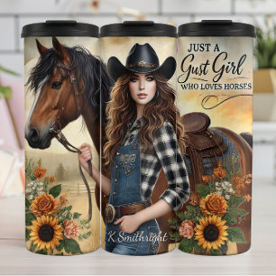 Bouteilles Isothermes Charme rustique de cowgirl et de cheval parmi les 