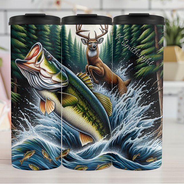 Bouteilles Isothermes Chasse à la forêt de cerfs de basse (Créateur téléchargé)