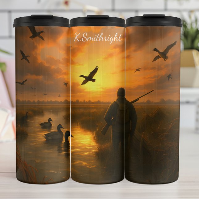 Bouteilles Isothermes Chasseur à Sunset Marsh avec canards (Créateur téléchargé)