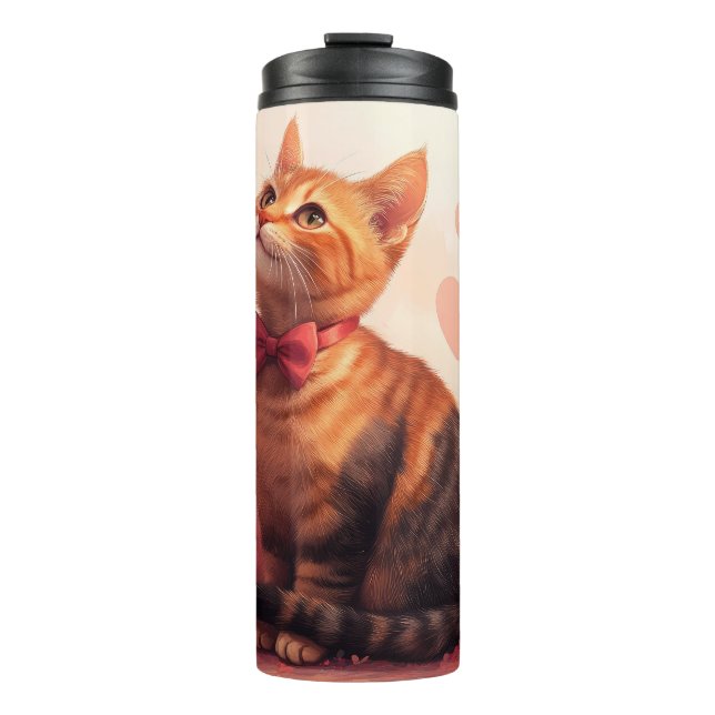 Bouteilles Isothermes Chat abyssinien avec Rose - Saint Valentin (Devant)