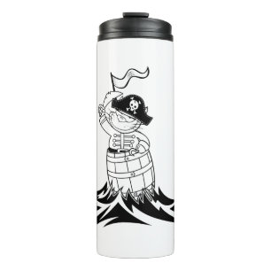 Bouteilles Isothermes Chat Barrel Mer Les Vagues Pirate Drapeau Voyage