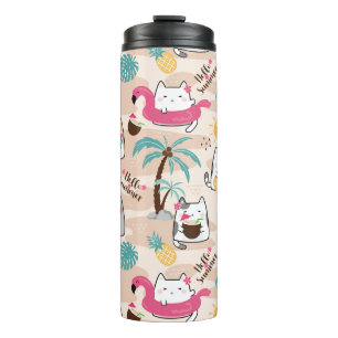 Bouteilles Isothermes Chat Bonjour Summer Beach Kitty Vacances