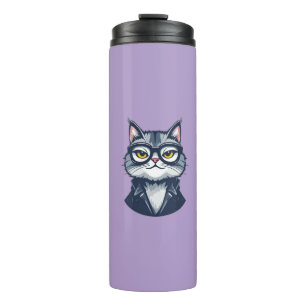 Bouteilles Isothermes "Chat Cool avec lunettes à tambour thermique"