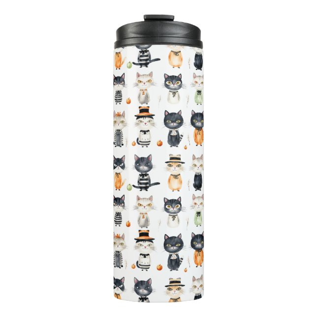 Bouteilles Isothermes Chat Cute Personnalisé illustré Tumblers (Devant)