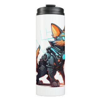 Bouteilles Isothermes Chat Cyberpunk en Neon Couleurs 6