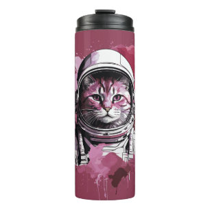 Bouteilles Isothermes Chat d'astronaute de couleur rouge