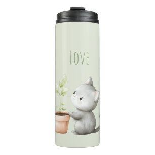 Bouteilles Isothermes Chat de jardin avec amour des plantes