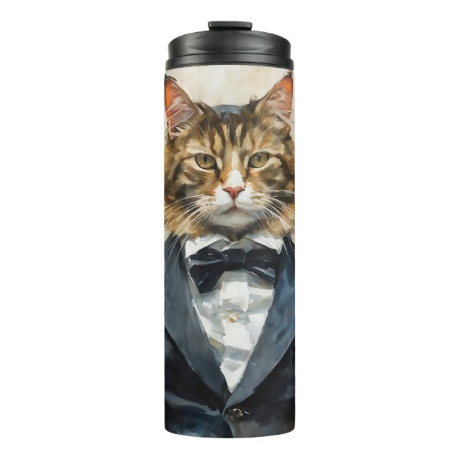 Bouteilles Isothermes Chat en costume (Devant)