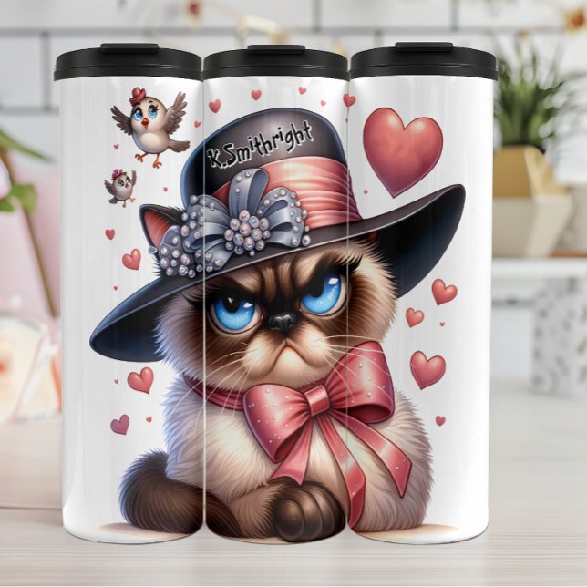 Bouteilles Isothermes Chat grincheux dans le chapeau supérieur (Créateur téléchargé)