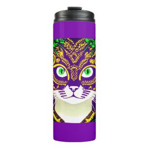Bouteilles Isothermes Chat mignon portant un Masque Mardi Gras