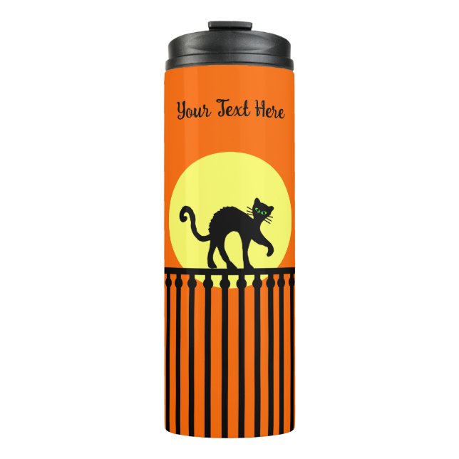 Bouteilles Isothermes Chat noir Arché de retour sur la clôture Lune Oran (Devant)