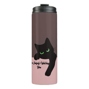 Bouteilles Isothermes Chat noir curieux personnalisable esthétique