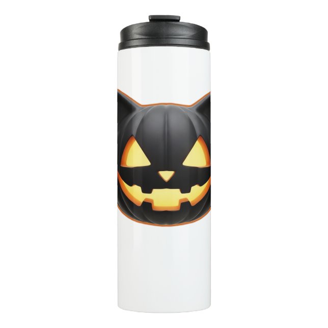 Bouteilles Isothermes Chat noir Jack o'Lantern Emoji T-shirt classique (Devant)
