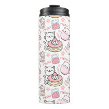 Chat rose et blanc mignon