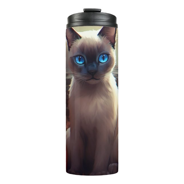 Bouteilles Isothermes Chat Siamais Halloween Avec Peur Citrouille (Devant)