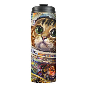 Bouteilles Isothermes Chat spatial futuriste