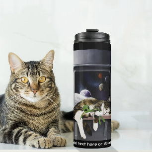 Bouteilles Isothermes Chat tabby vaisseau spatial Peluche extraterrestre