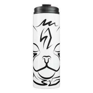 Bouteilles Isothermes Chat tribal noir et blanc