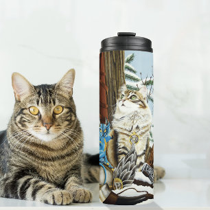 Bouteilles Isothermes Chat Viking Bleu Dragon Fantastique