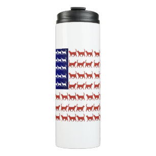 Bouteilles Isothermes Chats américains décor patriotique