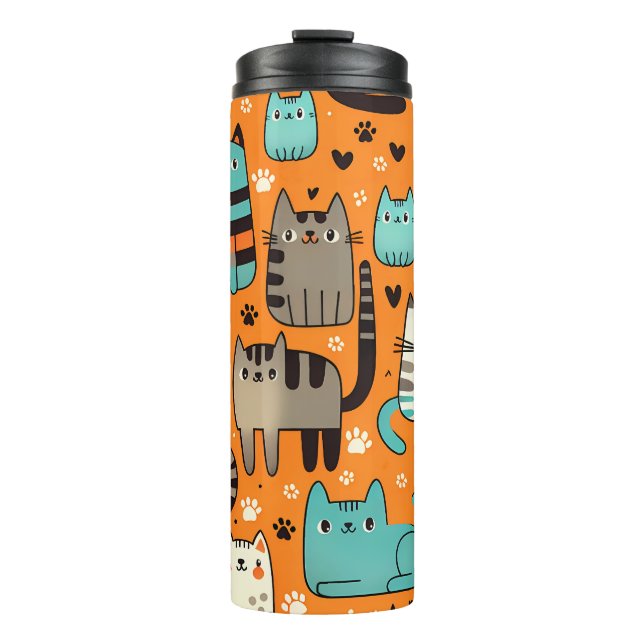 Bouteilles Isothermes Chats mignons Paruline thermique orange (Devant)
