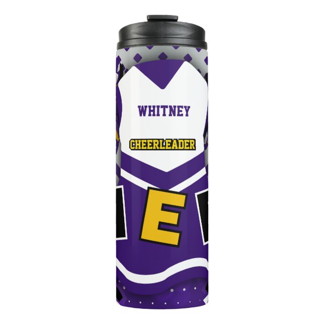 Bouteilles Isothermes Cheerleader violet et blanc Uniform Cheerled (Devant)