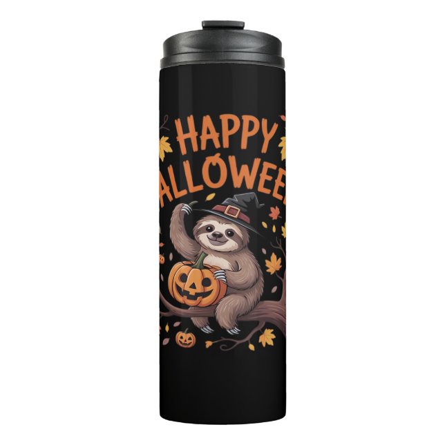 Bouteilles Isothermes Chemise classique de la journée d'Halloween Sloth (Devant)