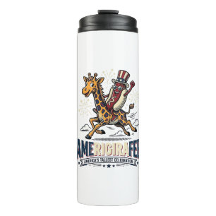 Bouteilles Isothermes Chemise drôle de girafe américanophile de hot-dog 