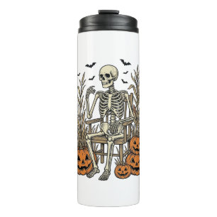 Bouteilles Isothermes Chemise Halloween squelette vintage et citrouilles