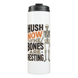 Bouteilles Isothermes Chemise squelette drôle, gravure Halloween Hush No