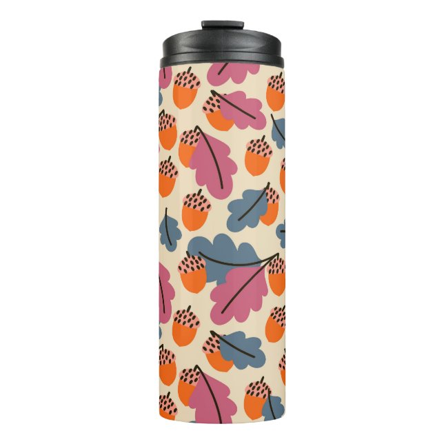 Bouteilles Isothermes Chêne d'automne : Feuilles et Motifs d'Acorns (Devant)