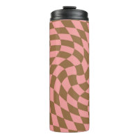 Chèques Brown de Corail Pastel déroutés À damiers