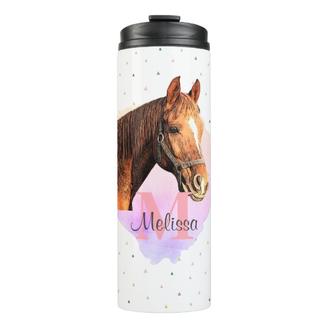 Bouteilles Isothermes Cheval Equestrié animal Monogramme Motif (Devant)