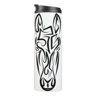 Bouteilles Isothermes Cheval tribal noir et blanc
