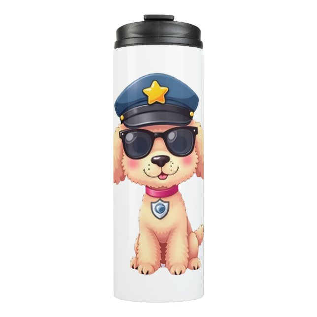 Bouteilles Isothermes Chibi Anime Police Poodle Chien (Devant)
