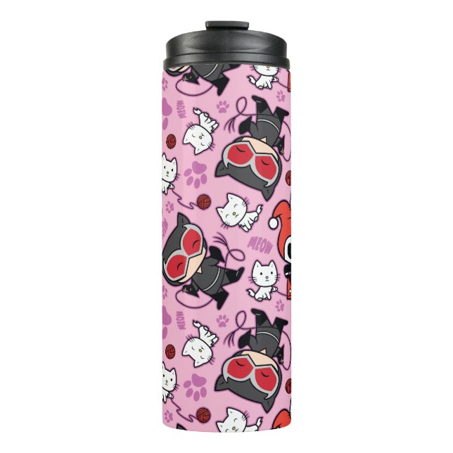 Bouteilles Isothermes Chibi Catwoman, Harley Quinn & Kittens Motif (Devant)