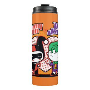 Bouteilles Isothermes Chibi Harley Quinn & Chibi Joker Coeurs