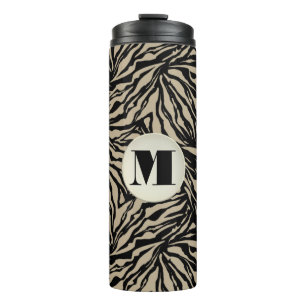 Bouteilles Isothermes Chic Beige Poster de animal noir Monogramme