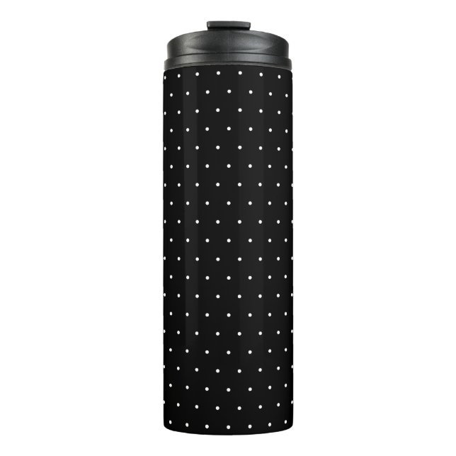 Bouteilles Isothermes Chic Black Thermal Tumbler with White Dot Pattern (Devant)
