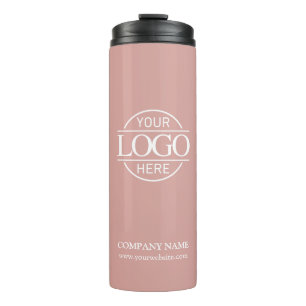 Bouteilles Isothermes Chic Dusty Rose Promotionnels Entreprise Logo d'en