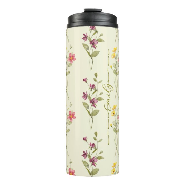 Bouteilles Isothermes Chic et unique : design personnalisé des fleurs (Devant)