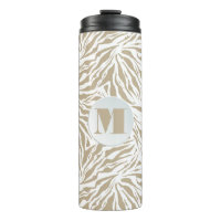 Chic Tan Poster de animal Monogrammé