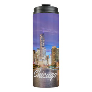 Bouteilles Isothermes Chicago Illinois City La Nuit