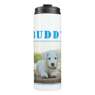 Bouteilles Isothermes Chien Animal de compagnie Blue Nom et photo person