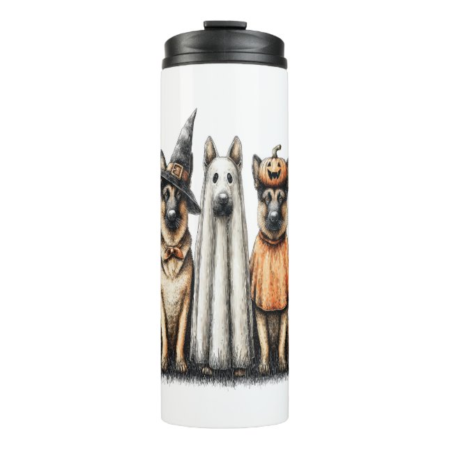 Bouteilles Isothermes Chien berger allemand Halloween Ghost (Devant)
