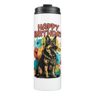 Bouteilles Isothermes Chien berger allemand joyeux fête d'anniversaire S