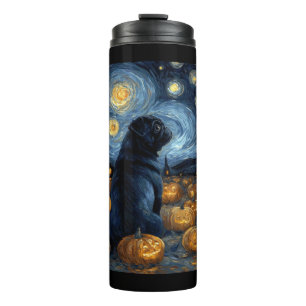 Bouteilles Isothermes Chien Carlin noir de la nuit étoilée de van gogh h